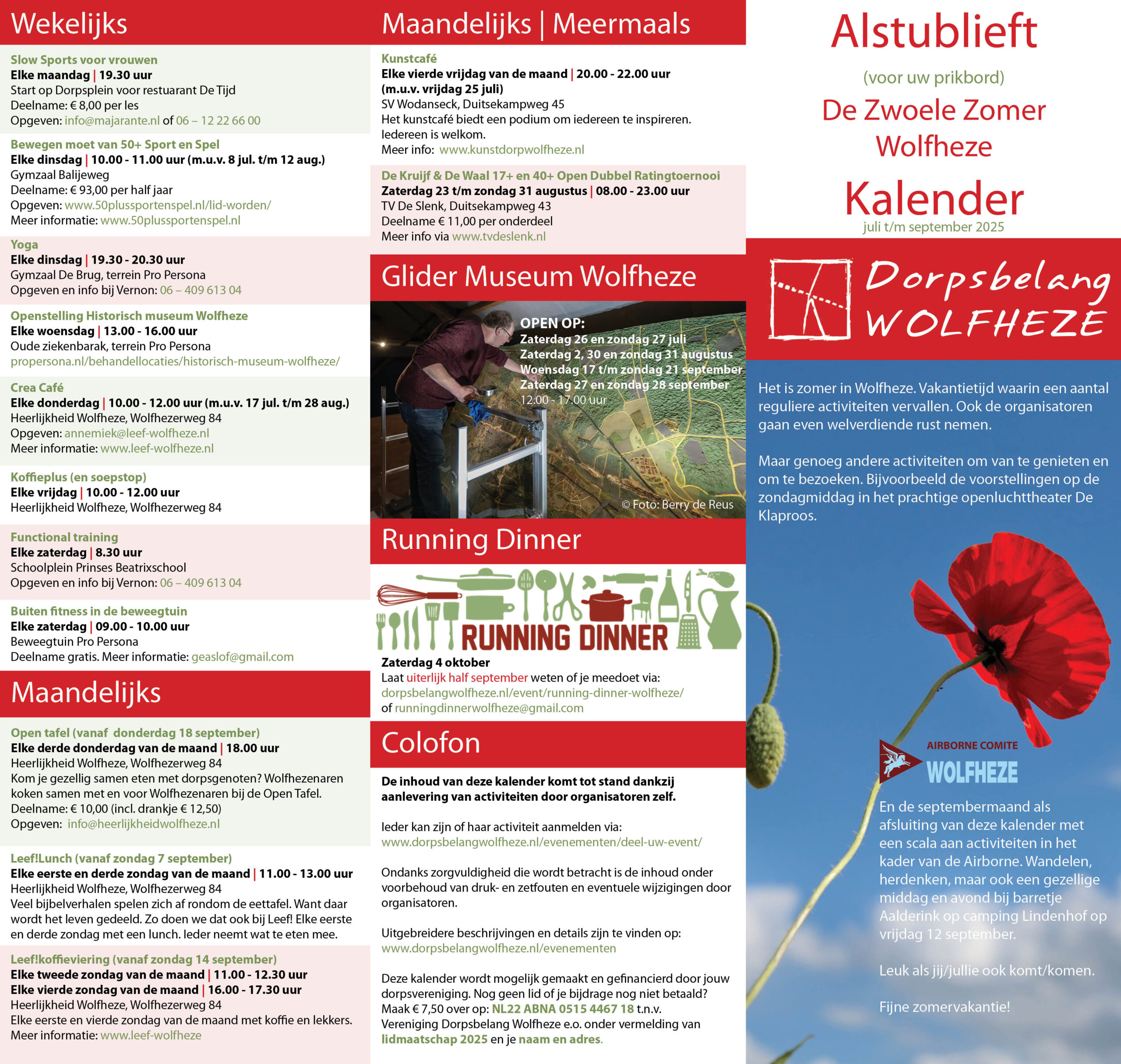 Zwoele Zomer Wolfheze Kalender 2025