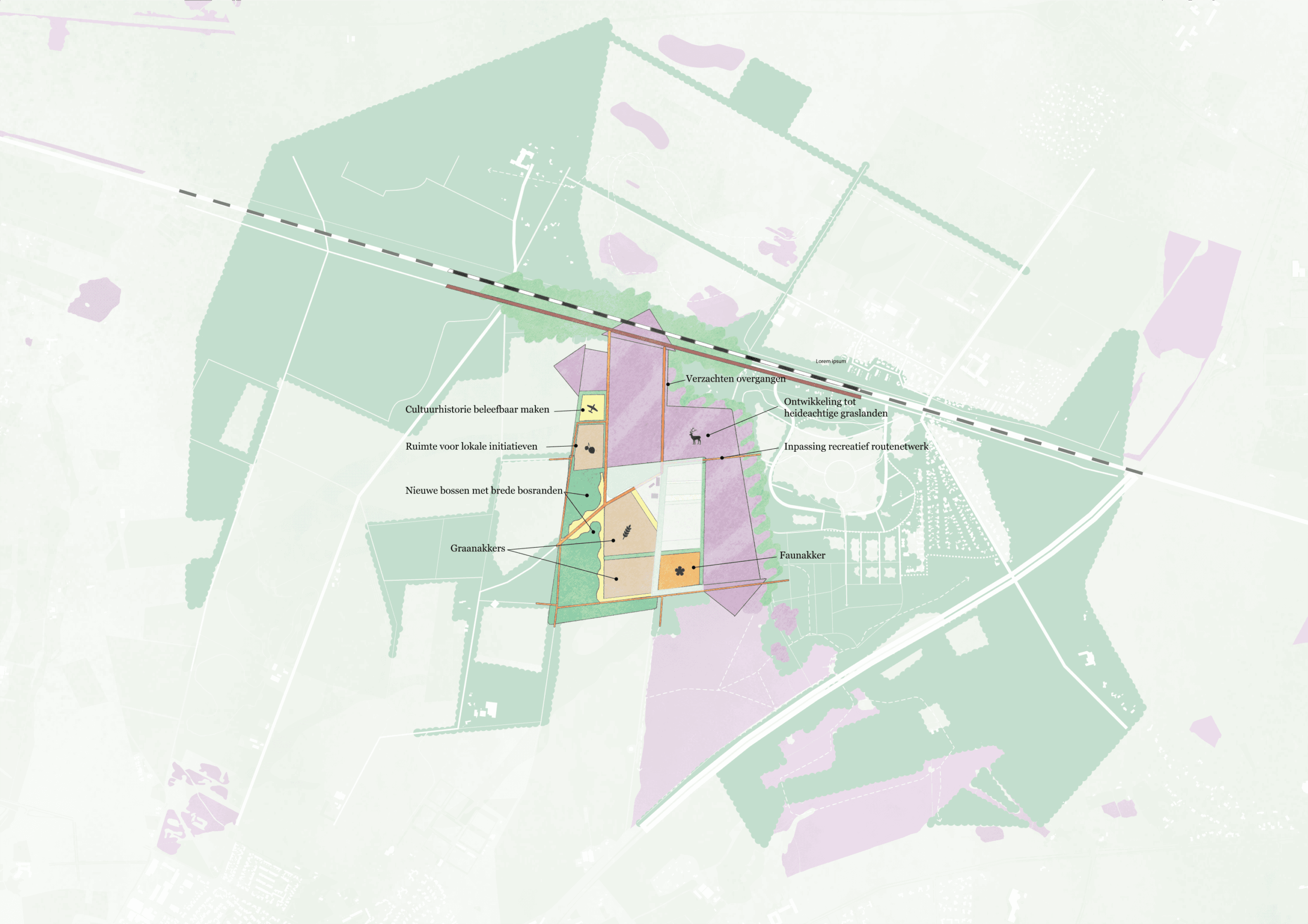 Inrichtingsschets natuurontwikkeling Boschhoeve
