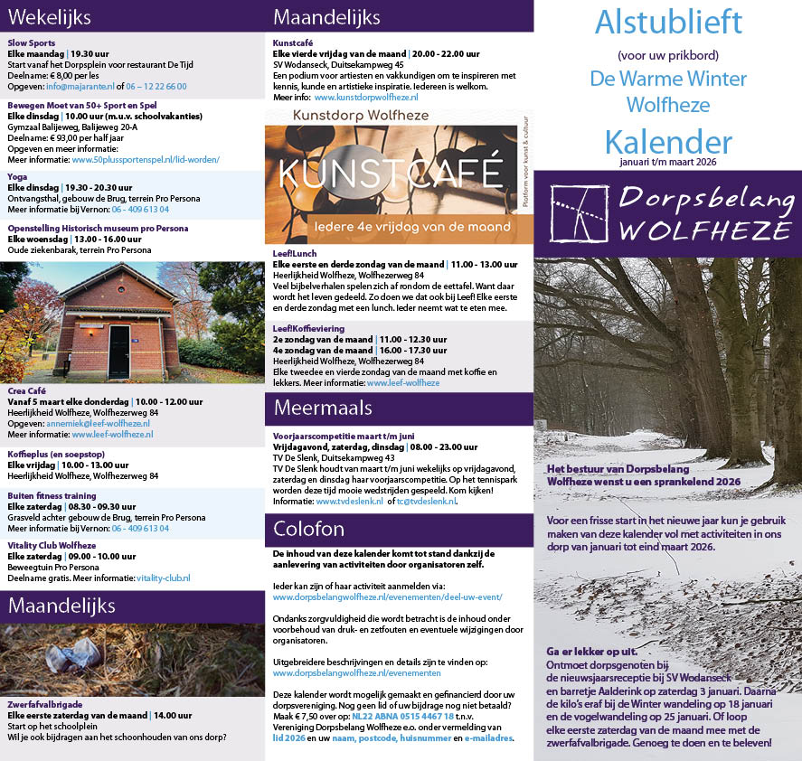 Warme Winter Wolfheze Kalender 2026