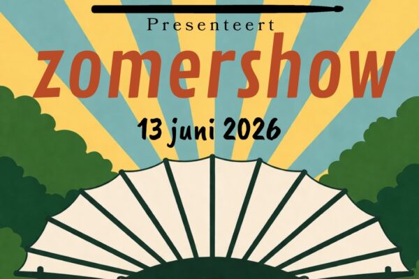Poster slagwerk Renkum Zomershow 13 juni 2026