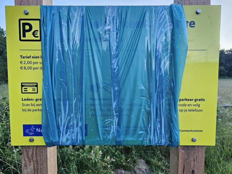 Bord betaald parkeren natuurgebied Wolfheze