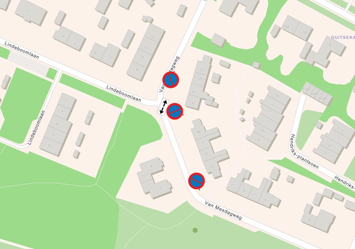 Parkeerverbod aan de Van Mesdagweg in Wolfheze
